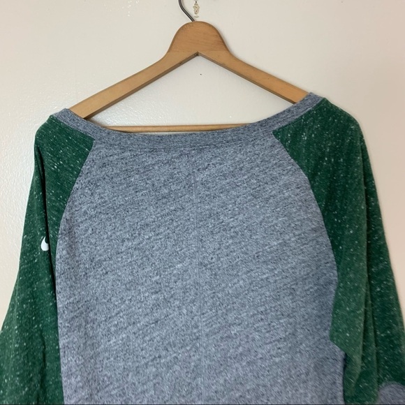 [Nike] Heather Gray & Green Baseball Pocket Tee New York Jets Top - Picture 8 of 9